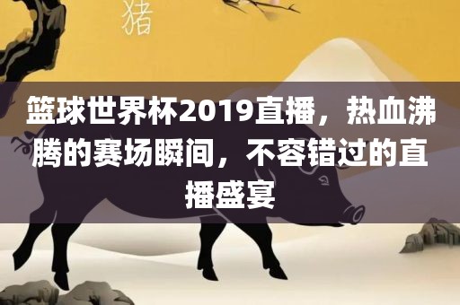 篮球世界杯2019直播，热血沸腾的赛场瞬间，不容错过的直播盛宴