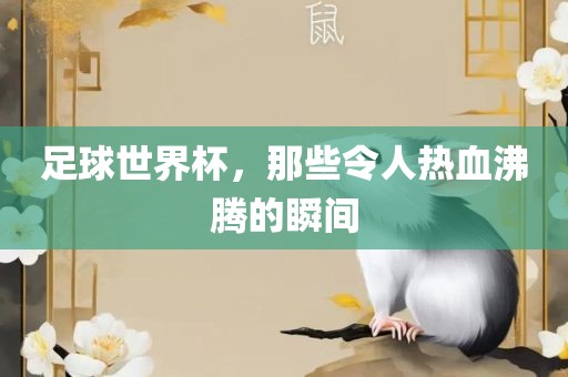 足球世界杯，那些令人热血沸腾的瞬间
