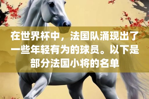 在世界杯中，法国队涌现出了一些年轻有为的球员。以下是部分法国小将的名单