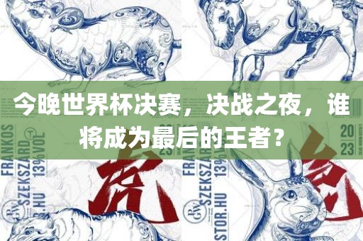 今晚世界杯决赛，决战之夜，谁将成为最后的王者？