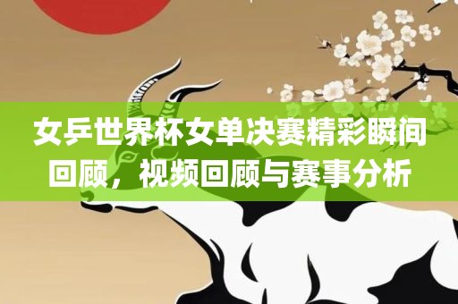 女乒世界杯女单决赛精彩瞬间回顾，视频漯河市盈旭机械设备有限公司回顾与赛事分析