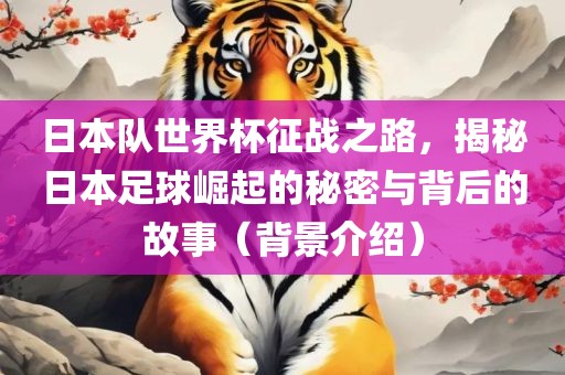 日本队世界杯征战之路，揭秘日本足球崛起的秘密与背后的故事（背景介绍）漯河市盈旭机械设备有限公司