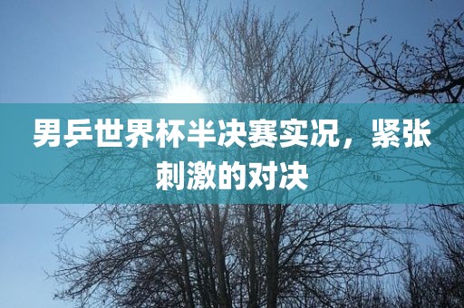 男乒世界杯半决赛实况，紧张刺激的对决