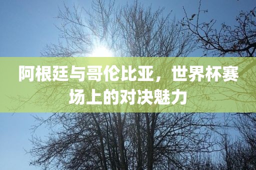 阿根廷与哥伦比亚，世界杯赛场上的对决魅力