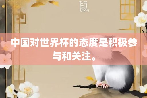 中国对世界杯的态度是积极参与和关注。