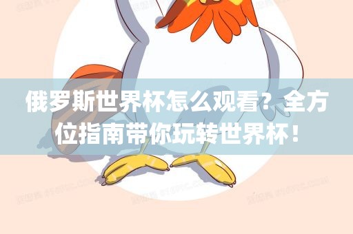 俄罗斯世界杯怎么观看？全方位指南带你玩转世界杯！