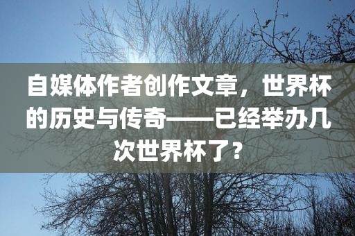 自媒体作者创作文章，世界杯的历史与传奇——已经举办几次世界杯了？