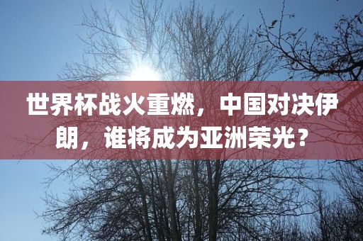 世界杯战火重燃，中国对决伊朗，谁将成为亚洲荣光？