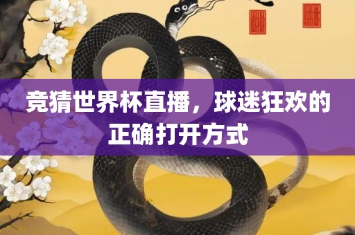 竞猜世界杯直播，球迷狂欢的正确打开方式