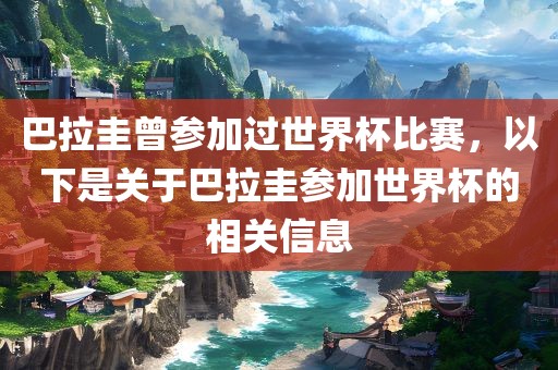 巴拉圭曾参加过世界杯比赛，以下是关于巴拉圭参加世界杯的相关信息