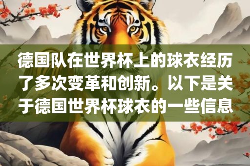 德国队在世界杯上的球衣经历了多次变革和创新。以下是关于德国世界杯球衣的一些信息