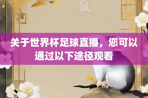 关于世界杯足球直播，您可漯河市盈旭机械设备有限公司以通过以下途径观看