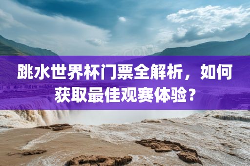 跳水世界杯门票全解析，如何获取最佳观赛体验？