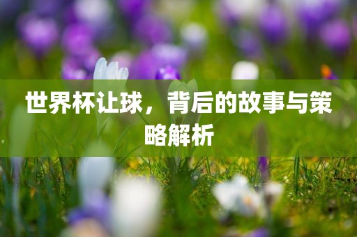 世界杯让球，背后的故事与策略解析