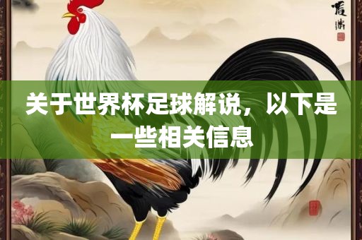 关于世界杯足球解说，以下是一些相关信息