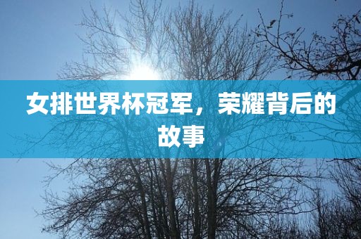女排世界杯冠军，荣耀背后的故事