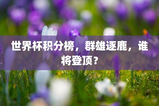 世界杯积分榜，群雄逐鹿，谁将登顶？漯河市盈旭机械设备有限公司