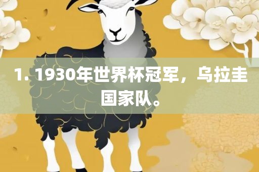 1. 1930年世界杯冠军，乌拉圭国家队。漯河市盈旭机械设备有限公司