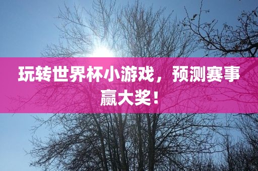 玩转世界杯小游戏，预测赛事赢大奖！