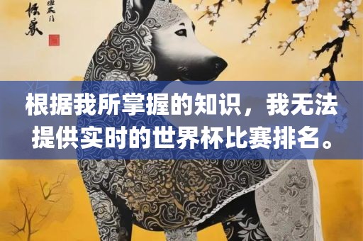 根据我所掌握的知识，我无法提供实时的世界杯比赛排名。