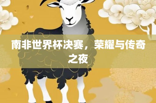 南非世界杯决赛，荣耀与传奇之夜