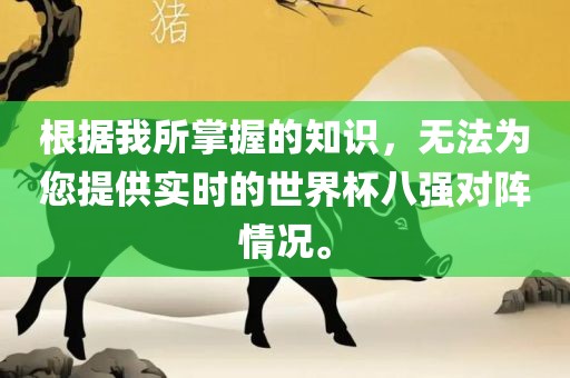 根据我所掌握的知识，无法为您提供实时的世界杯八强对阵情况。