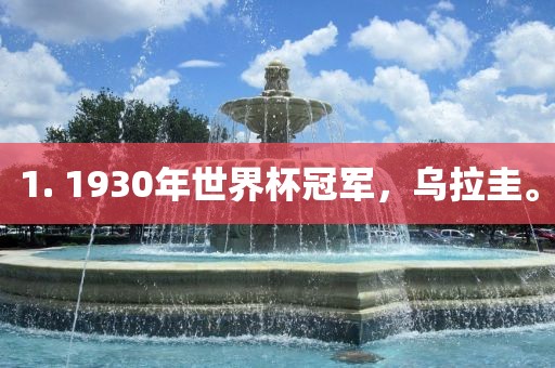 1. 1930年世界杯冠军，乌拉圭。