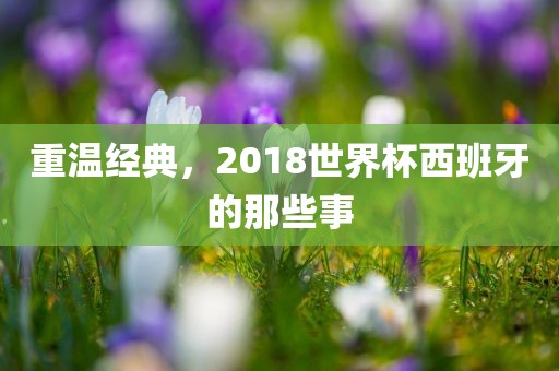 重温经典，2018世界杯西班牙的那些事