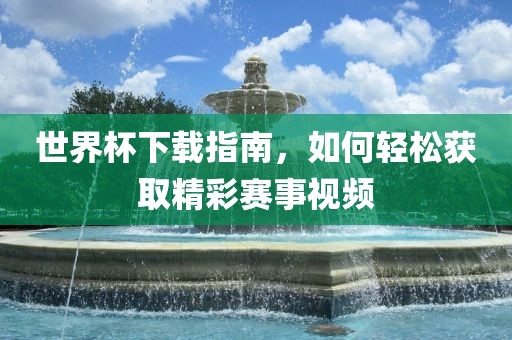 世界杯下载指南，如何轻松获取精彩赛事视频