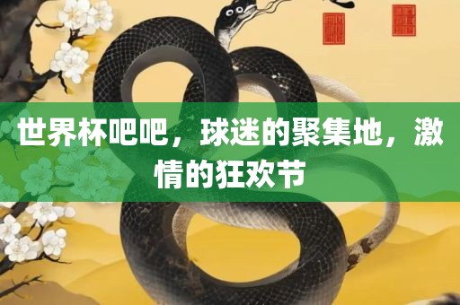 世界杯吧吧，球迷的聚集地，激情的狂欢节