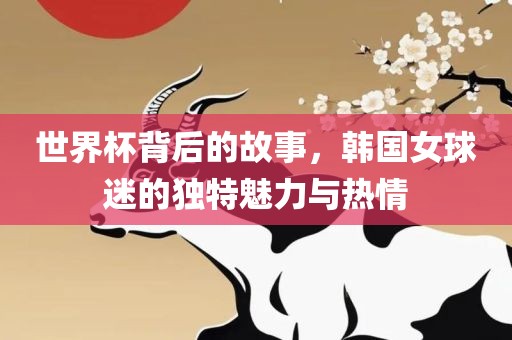 世界杯背后的故事，韩国女球迷的独特魅力与热情