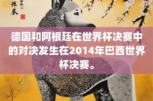 德国和阿根廷在世界杯决赛中的对决发生在2014年巴西世界杯决赛。漯河市盈旭机械设备有限公司