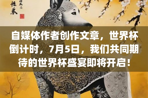 自媒体作者创作文章，世界杯倒计时，7月5日，我们共同期待的世界杯盛宴即将开启！