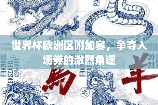 世界杯欧洲区附加赛，争夺入场券的激烈角逐