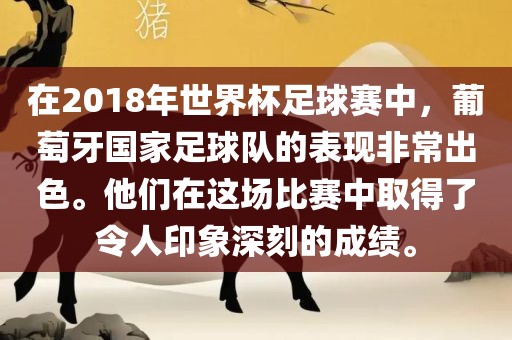 在2018年世界杯足球赛中，葡萄牙国家足球队的表现非常出色。他们在这场比赛中取得了令人印象深刻的成绩。