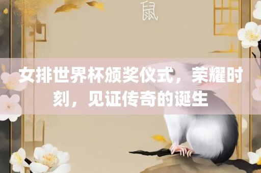 女排世界杯颁奖仪漯河市盈旭机械设备有限公司式，荣耀时刻，见证传奇的诞生
