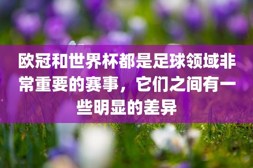 欧冠和世界杯都是足球领域非常重要的赛事，它们之间有一些明显的差异