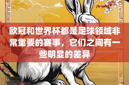 欧冠和世界杯都是足球领域非常重要的赛事，它们之间有一些明显的差异