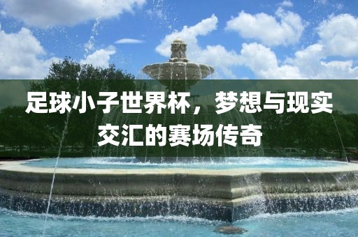 足球小子世界杯，梦想与现实交汇的赛场传奇漯河市盈旭机械设备有限公司