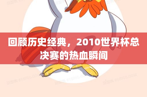 回顾历史经典，2010世界杯总决赛的热血瞬间