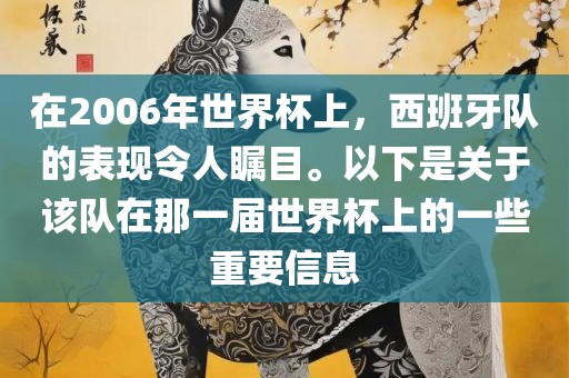 在2006年世界杯上，西班牙队的表现令人瞩目。以下是关于该队在那一届世界杯上的一些重要信息