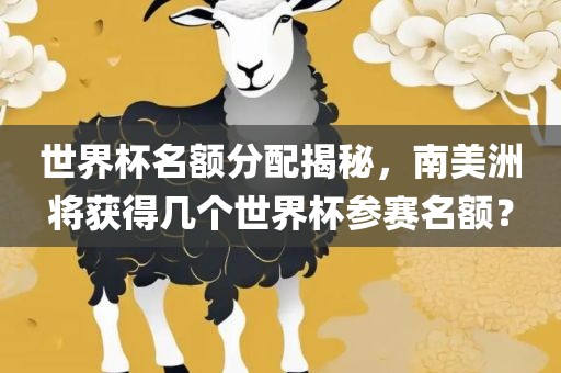 世界杯名额分配揭秘，南美洲将获得几个世界杯参赛名额？