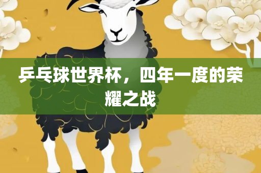 乒乓球世界杯，四年一度的荣耀之战
