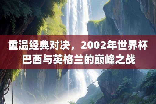 重温经典对决，2002年世界杯巴西与英格兰的巅峰之战漯河市盈旭机械设备有限公司