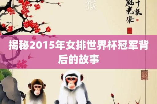 揭秘2015年女排世界杯冠军背后的故事漯河市盈旭机械设备有限公司