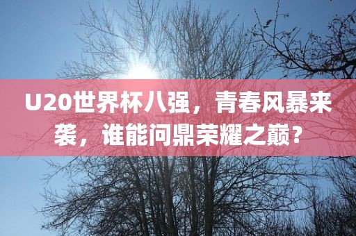 U20世界杯八强，青春风暴来袭，谁能问鼎荣耀之巅？