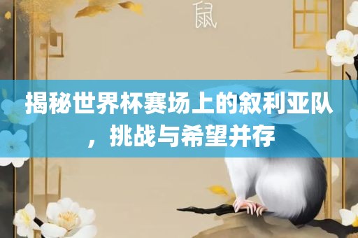 揭秘世界杯赛场上的叙利亚队，挑战与希望并存