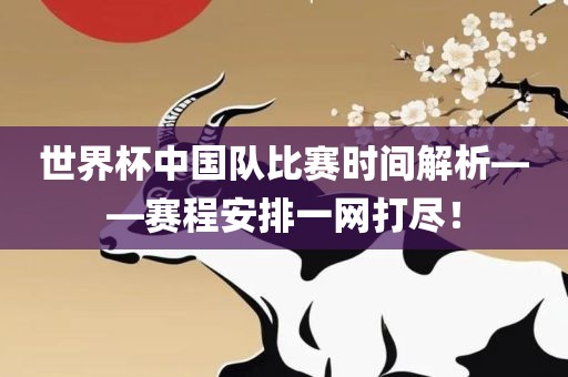 世界杯中国队比赛时间解析——赛程安排一网打尽！
