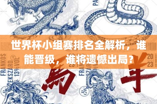 世界杯小组赛排名全解析，谁能晋级，谁将遗憾出局？