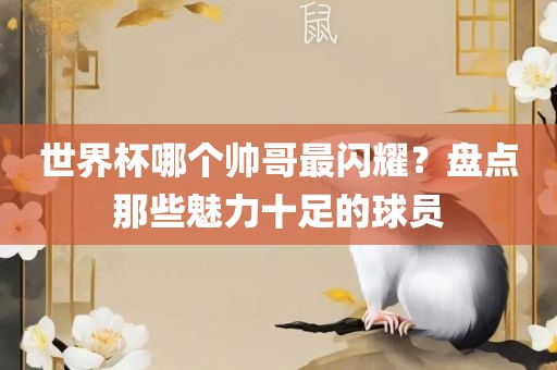 世界杯哪个帅哥最闪耀？盘点那些魅力十足的球员